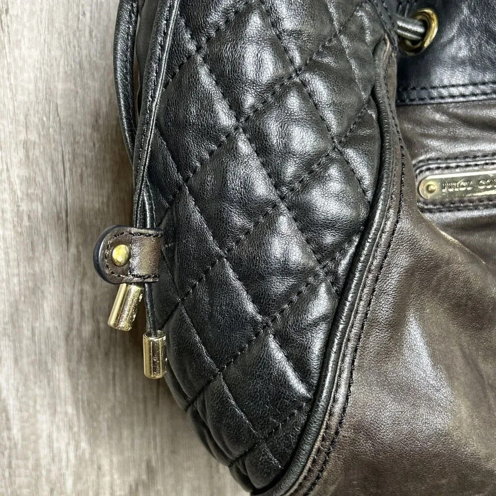 Y2K Juicy Couture Vintage Genuine Leather Shoulder Bag Shoulder Quilted - Picture 4 of 16
